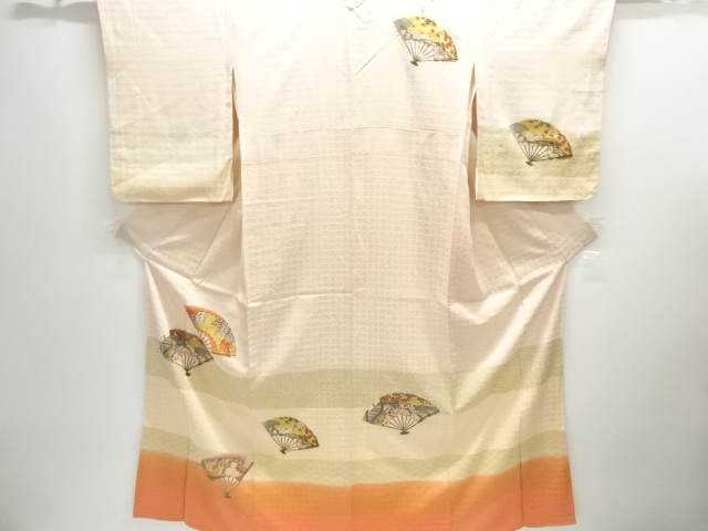 JAPANESE KIMONO / HOMONGI / KINSAI / FOLDING FAN PATTERN